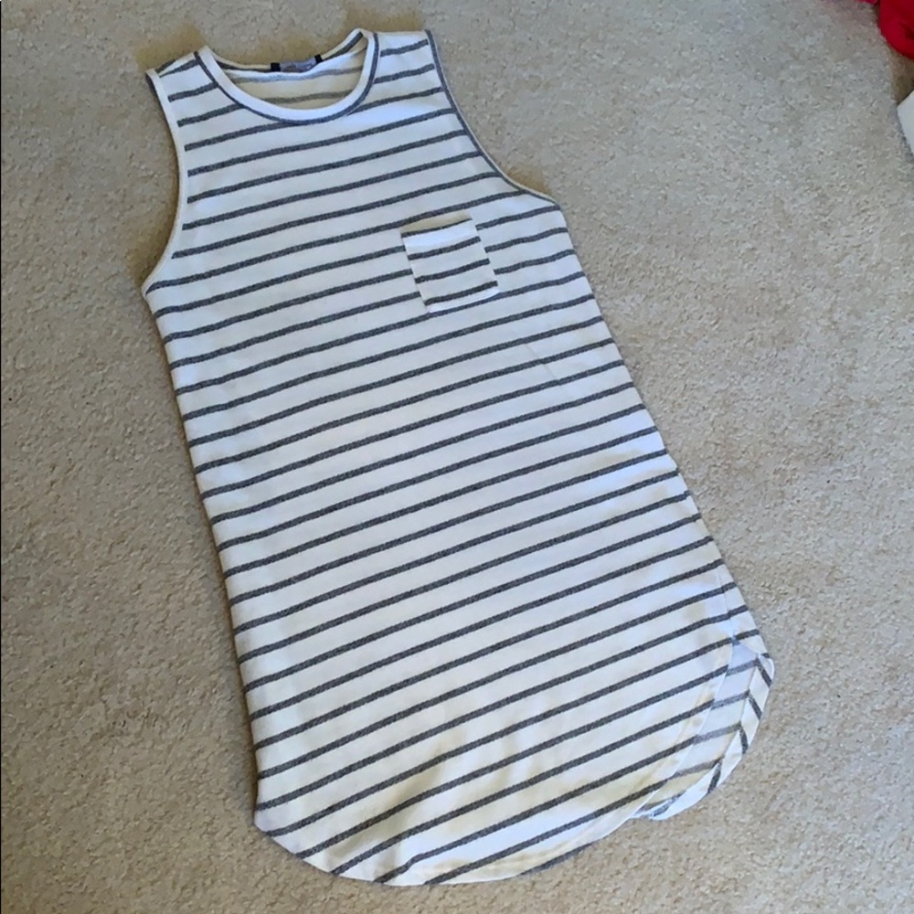 White/Grey Striped dress